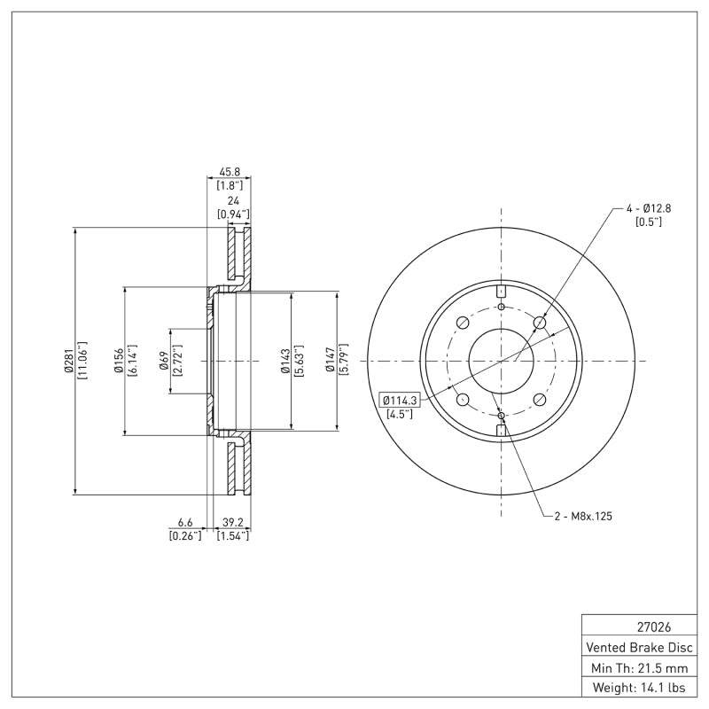 DFC 00-04 Volvo S40/V40 Front Brake Rotor