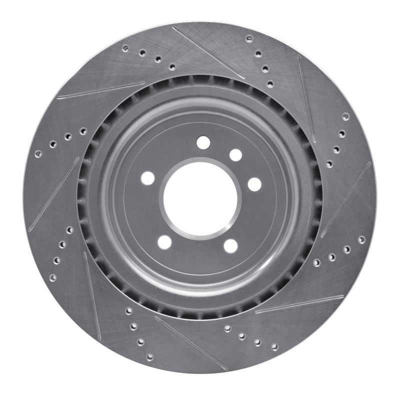R1 Concepts R1 13-25 Land Rover Range Rover Rear Left Drilled & Slotted Silver Brake Rotor