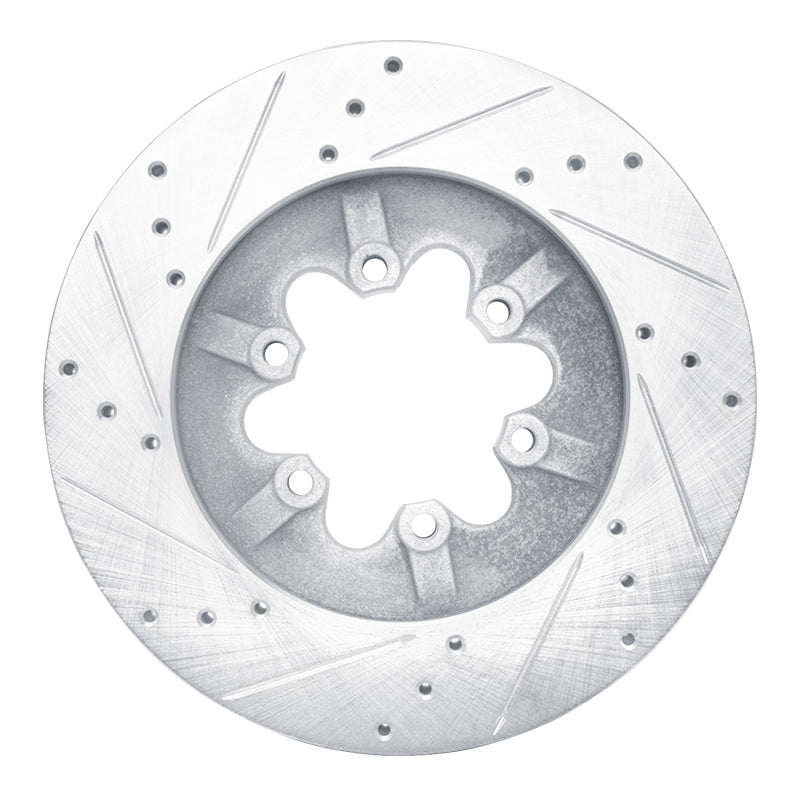 R1 Concepts R1 09-12 Chevrolet Colorado Front Right Drilled & Slotted Silver Brake Rotor