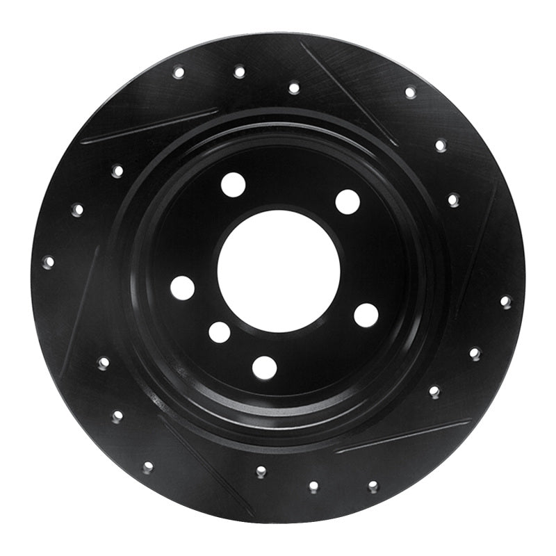 R1 Concepts R1 96-02 BMW Z3 Rear Left Drilled & Slotted Black Brake Rotor