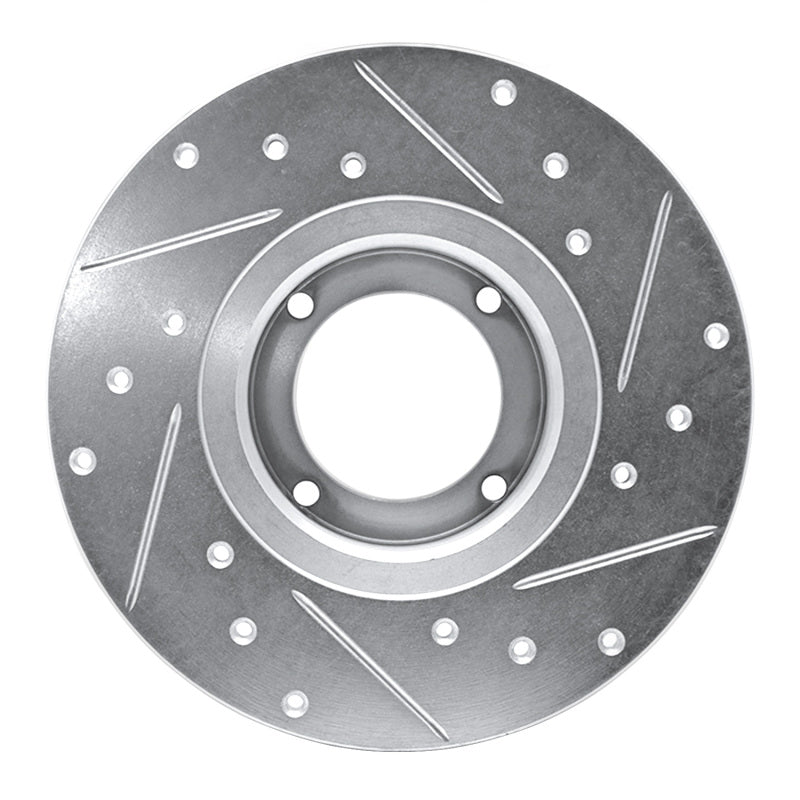 R1 Concepts R1 80-83 Subaru STANDARD Front Left Drilled & Slotted Silver Brake Rotor