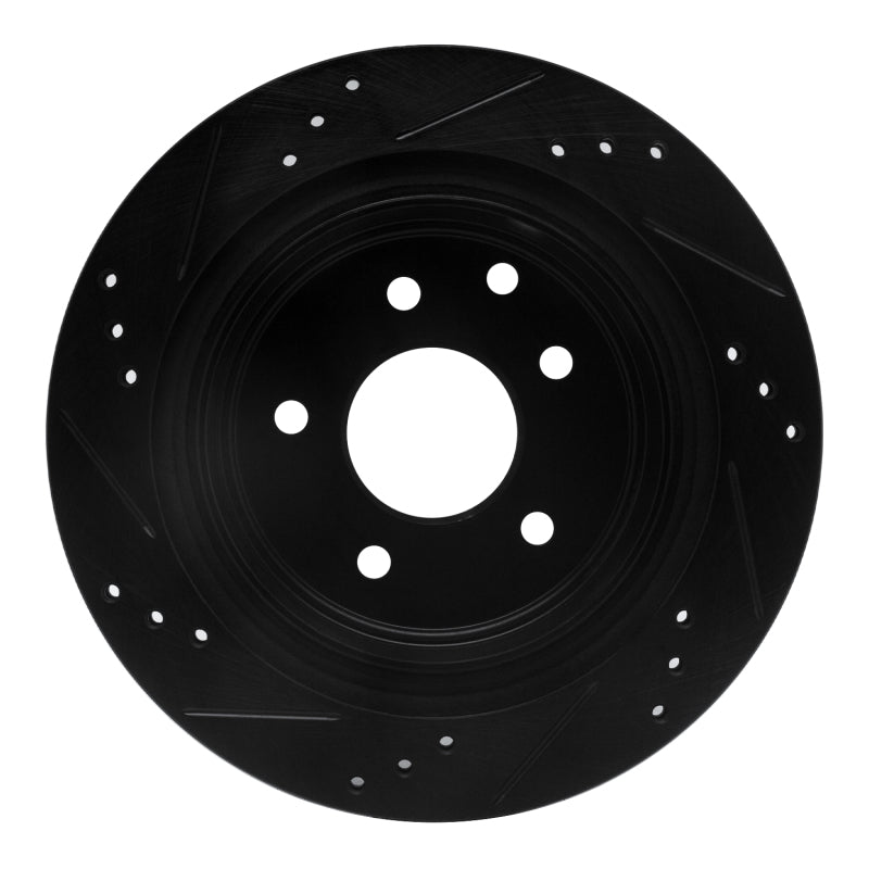 R1 Concepts R1 02-25 Infiniti G35 Rear Right Drilled & Slotted Black Brake Rotor