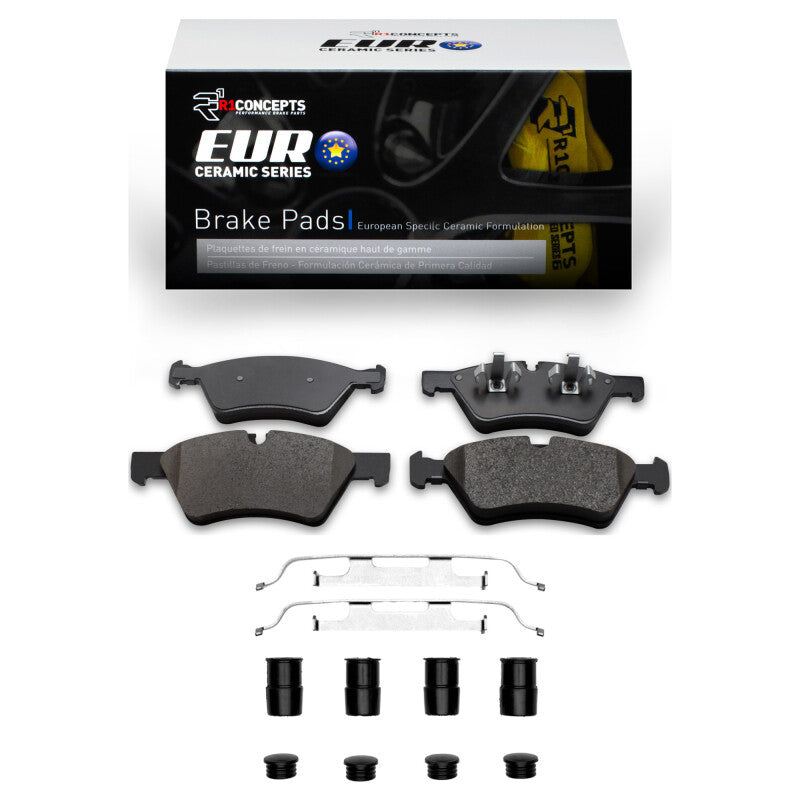 R1 Concepts R1 05-12 Mercedes-Benz E350 Front Euro Ceramic Brake Pads & Hardware Kit