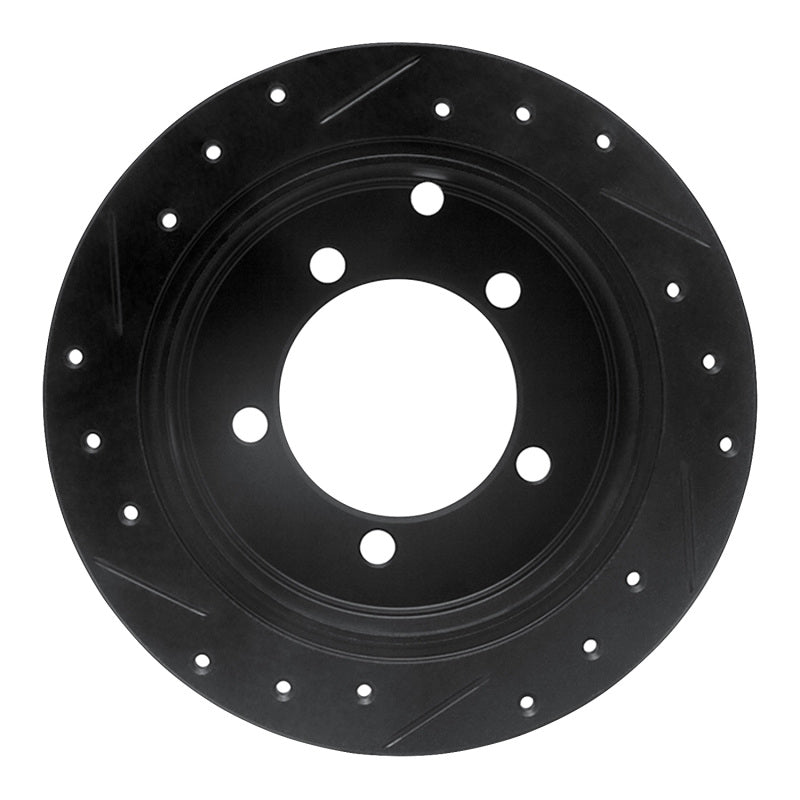R1 Concepts R1 97-04 Mitsubishi DIAMANTE Rear Right Drilled & Slotted Black Brake Rotor