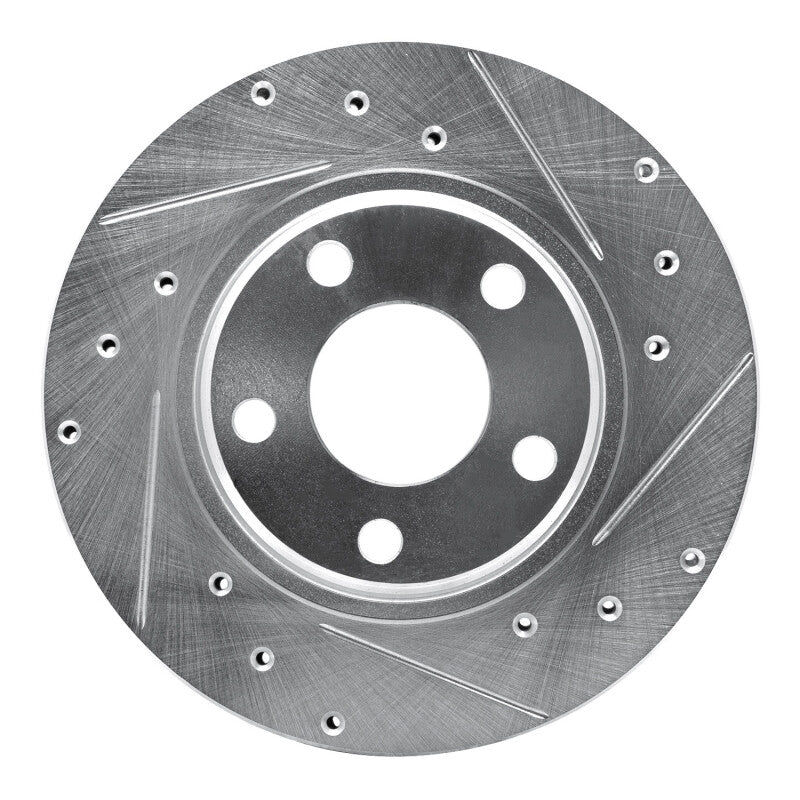 R1 Concepts R1 90-93 Mitsubishi Galant Front Right Drilled & Slotted Silver Brake Rotor