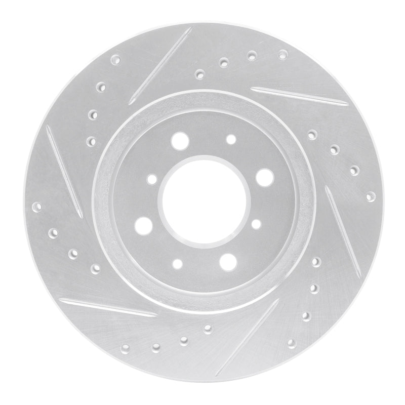 R1 Concepts R1 88-91 Honda Accord Coupe Front Right Drilled & Slotted Silver Brake Rotor