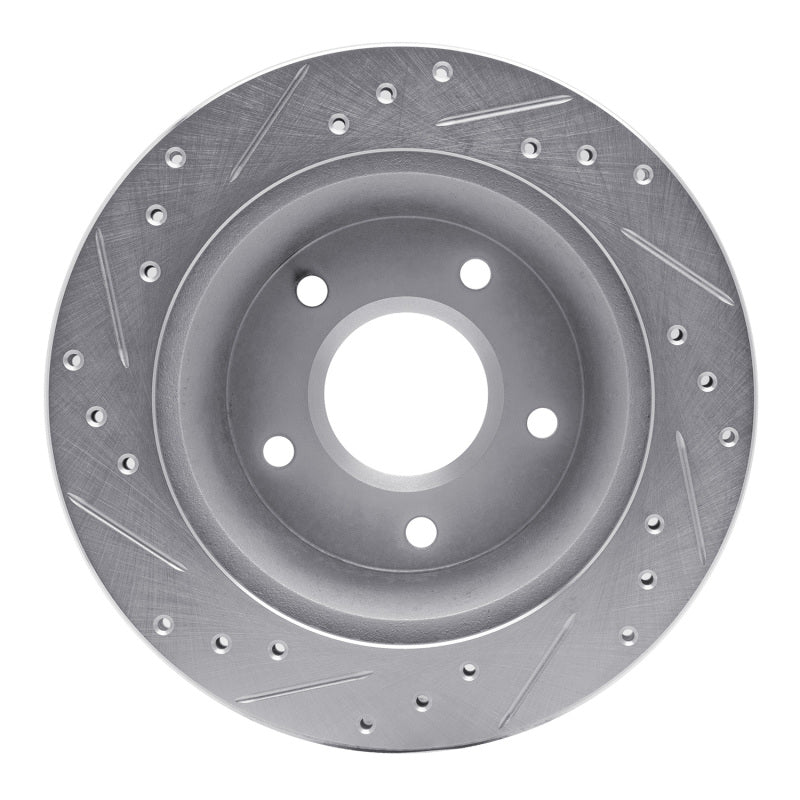 R1 Concepts R1 84-87 Chevrolet Corvette Front Right Drilled & Slotted Silver Brake Rotor