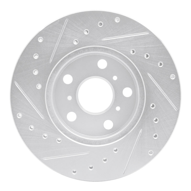 R1 Concepts R1 90-91 Toyota Celica Front Right Drilled & Slotted Silver Brake Rotor
