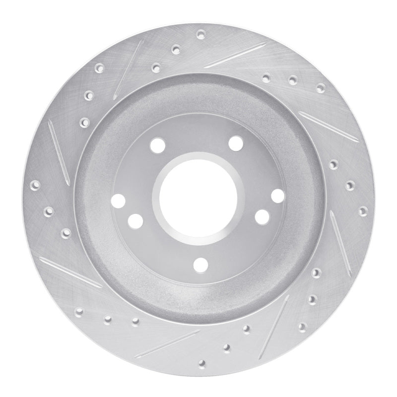 R1 Concepts R1 88-96 Chevrolet Corvette Rear Right Drilled & Slotted Silver Brake Rotor