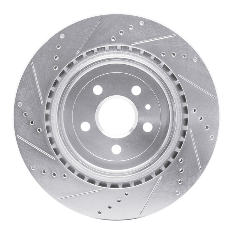 R1 Concepts R1 09-24 Cadillac CTS Rear Right Drilled & Slotted Silver Brake Rotor
