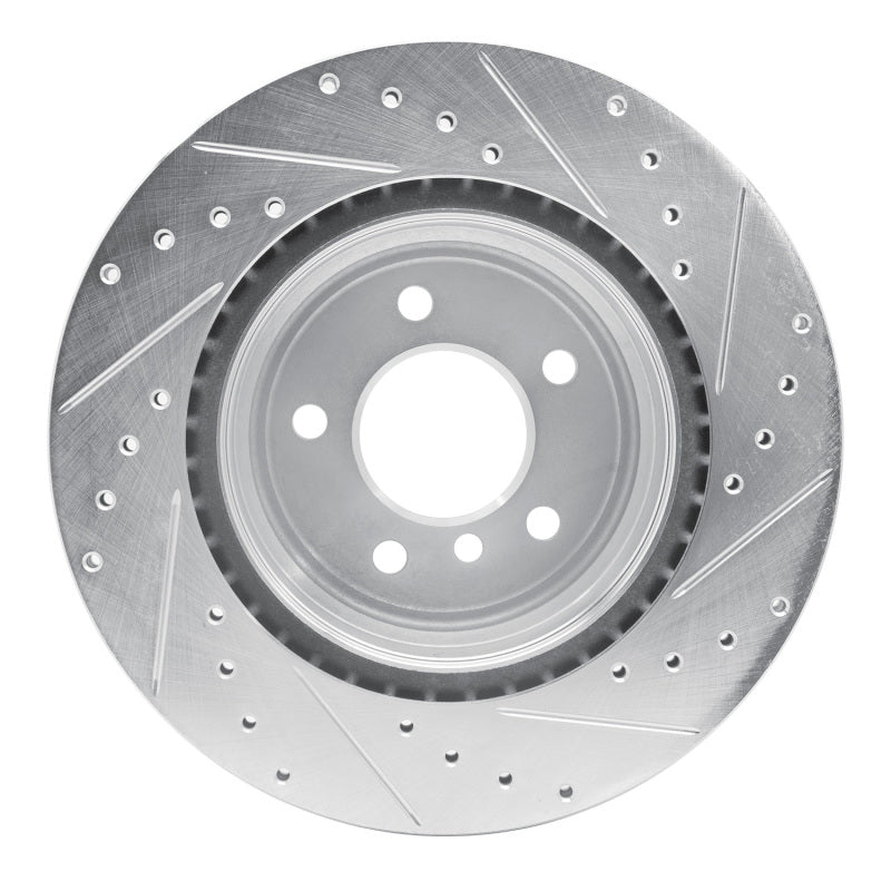 R1 Concepts R1 06-15 BMW 335I xDrive Rear Left Drilled & Slotted Silver Brake Rotor