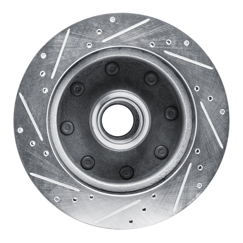 R1 Concepts R1 80-85 Ford E-250 Econoline Club Wagon Front Right Drilled & Slotted Silver Brake Rotor