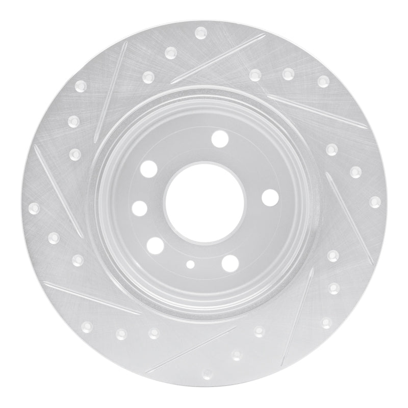R1 Concepts R1 97-08 Chevrolet ASTRA (Mexico) Rear Right Drilled & Slotted Silver Brake Rotor