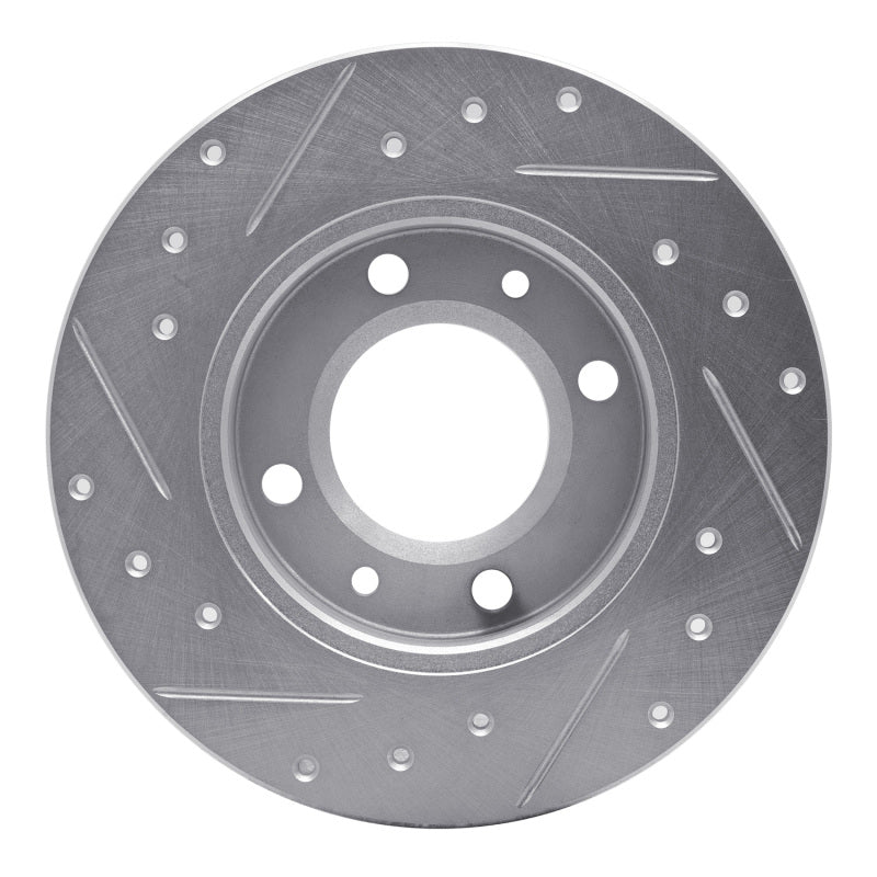 R1 Concepts R1 89-91 Peugeot 405 Rear Right Drilled & Slotted Silver Brake Rotor