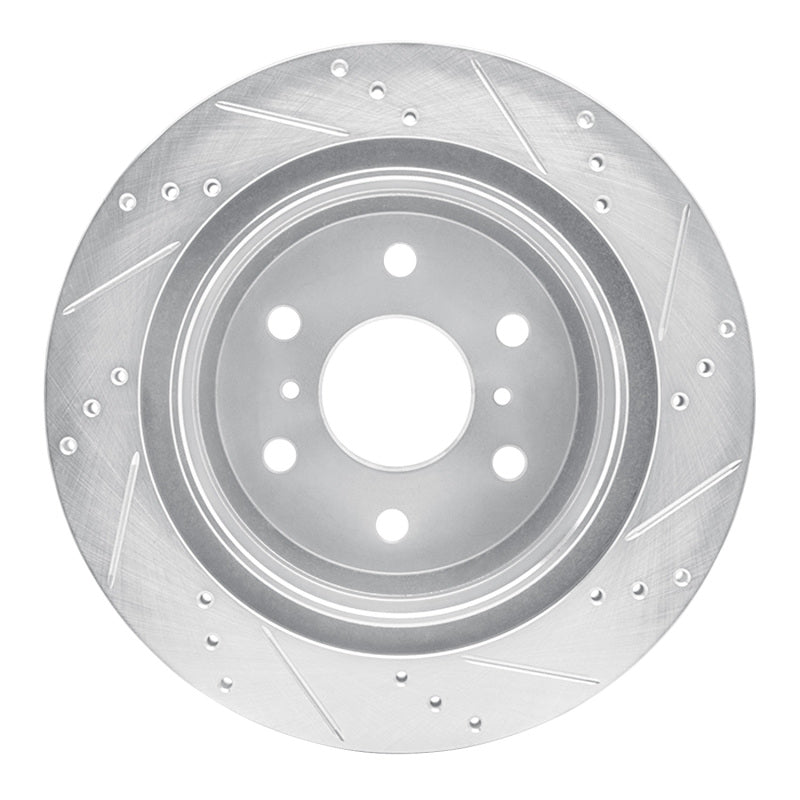 R1 Concepts R1 07-20 Cadillac Escalade EXT Rear Left Drilled & Slotted Silver Brake Rotor