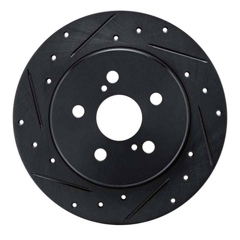 R1 Concepts R1 19-25 Toyota Corolla (US/Canada) Rear Left Drilled & Slotted Black Brake Rotor