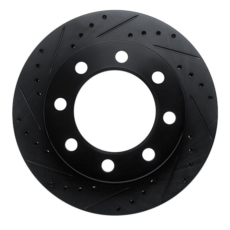 R1 Concepts R1 71-97 Dodge B300 Van (71-74) / B300 (75-80) Front Left Drilled & Slotted Black Brake Rotor