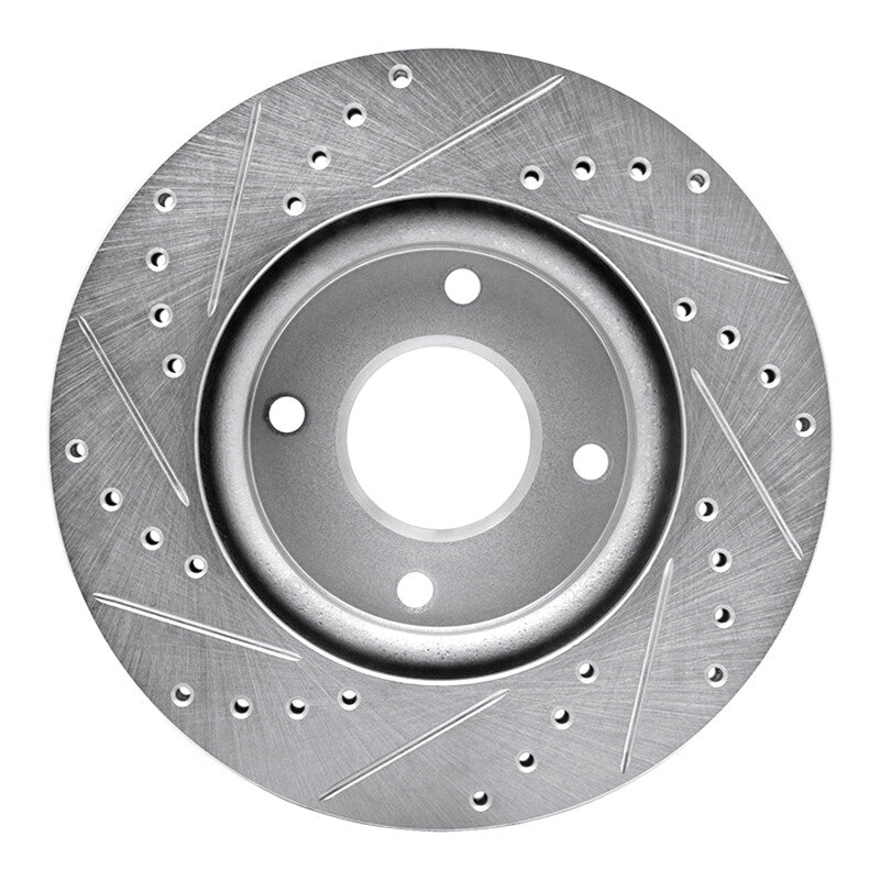 R1 Concepts R1 07-14 Nissan CUBE Front Right Drilled & Slotted Silver Brake Rotor