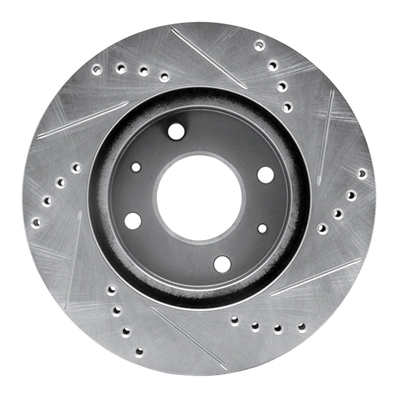 R1 Concepts R1 04-04 Mitsubishi Lancer Front Left Drilled & Slotted Silver Brake Rotor