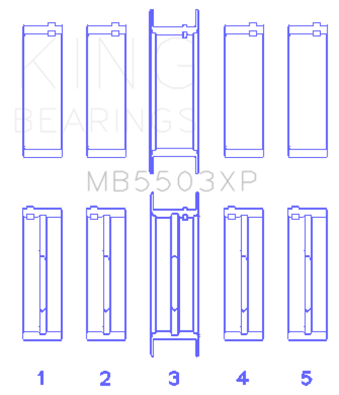 King Engine Bearings Ford V8 351ci 5.8L 16V (Size STD) Performance Main Bearing Set