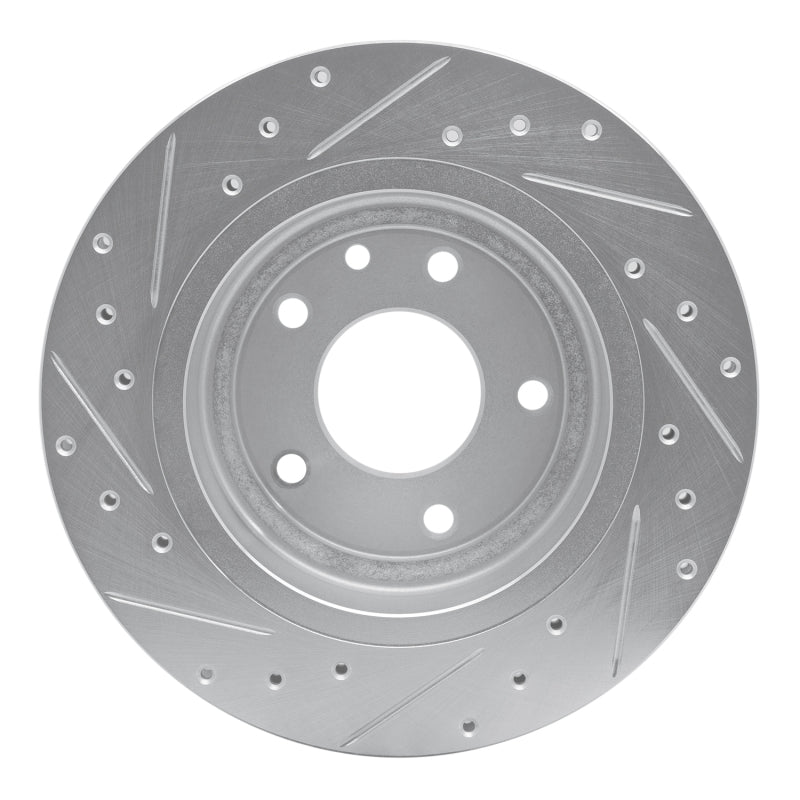 R1 Concepts R1 1995-2006 Jaguar XJS Rear Right Drilled & Slotted Silver Brake Rotor