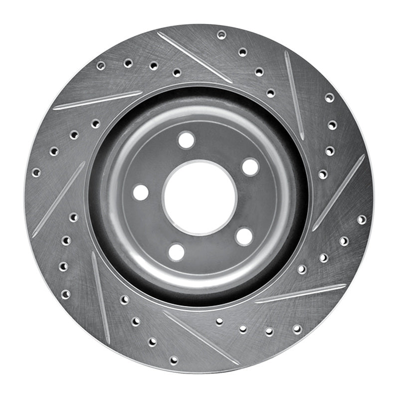 R1 Concepts R1 07-10 Chevrolet COBALT Front Left Drilled & Slotted Silver Brake Rotor