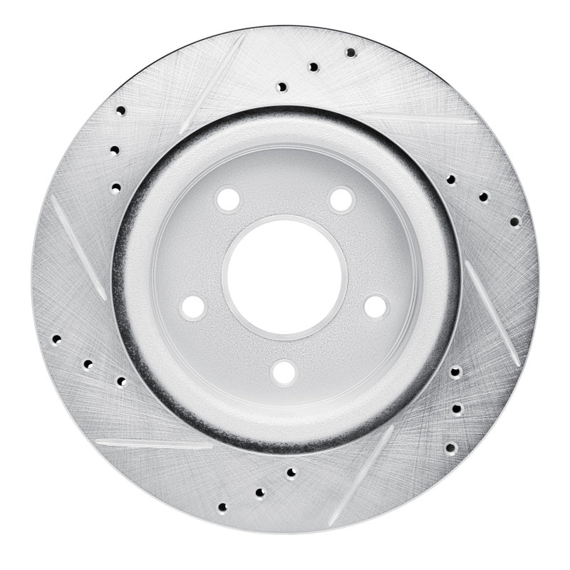 R1 Concepts R1 17-25 Nissan Qashqai (Canada) Rear Right Drilled & Slotted Silver Brake Rotor