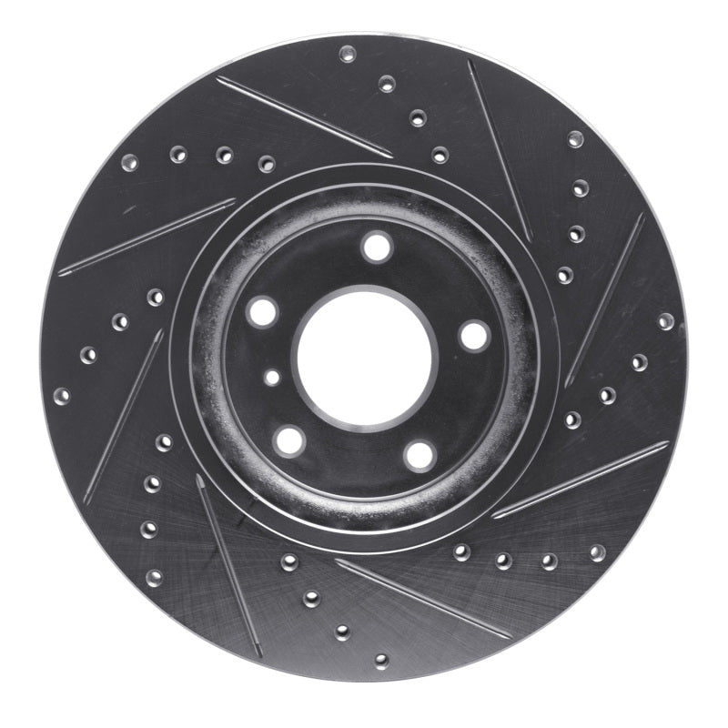 R1 Concepts R1 09-23 Nissan 370Z Front Left Drilled & Slotted Silver Brake Rotor