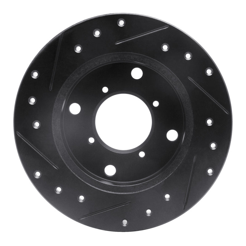 R1 Concepts R1 89-94 Suzuki Swift Rear Right Drilled & Slotted Black Brake Rotor