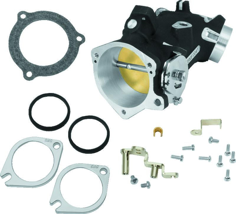 S&S Cycle 2006+ BT Size Code 398 Throttle Body Kit - Wrinkle Black