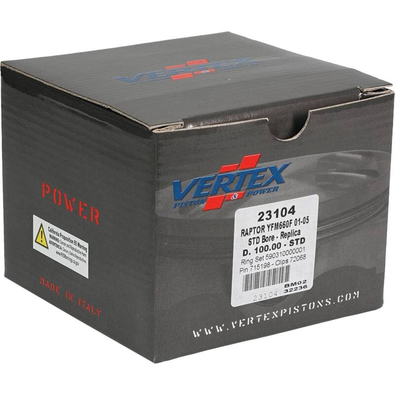 Vertex Pistons Vertex Piston 02-08 Yamaha YFM 660 F Grizzly 4x4 660cc Cast Replica Piston Kit