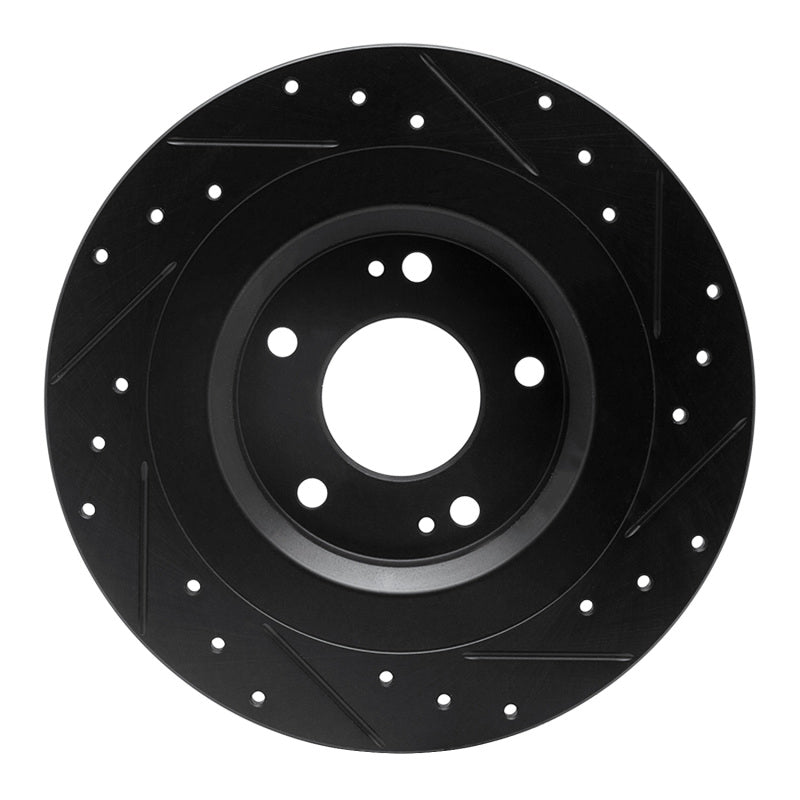 R1 Concepts R1 13-25 Mitsubishi Eclipse Cross Rear Left Drilled & Slotted Black Brake Rotor