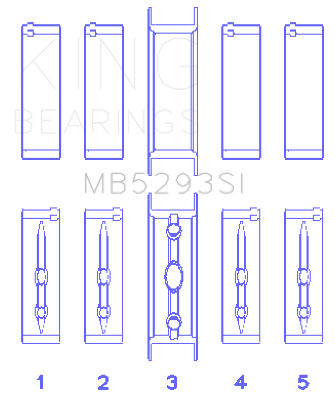 King Engine Bearings King GM 294/325/345/364CI 4.8/5.3/5.7/6.0L L20/LS1/LS2/LS4/LS6 (Size 040) Main Bearing Set