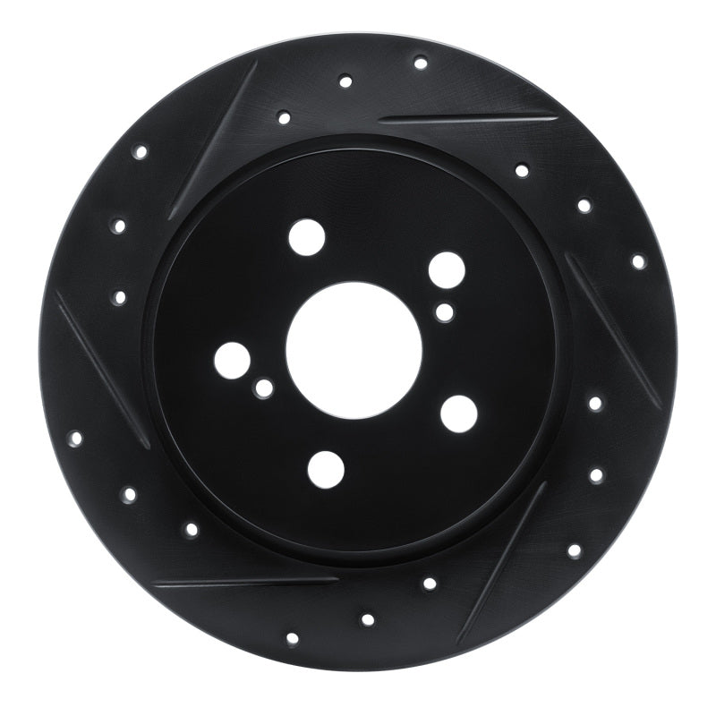 R1 Concepts R1 09-15 Toyota Corolla (Mexico) Rear Left Drilled & Slotted Black Brake Rotor