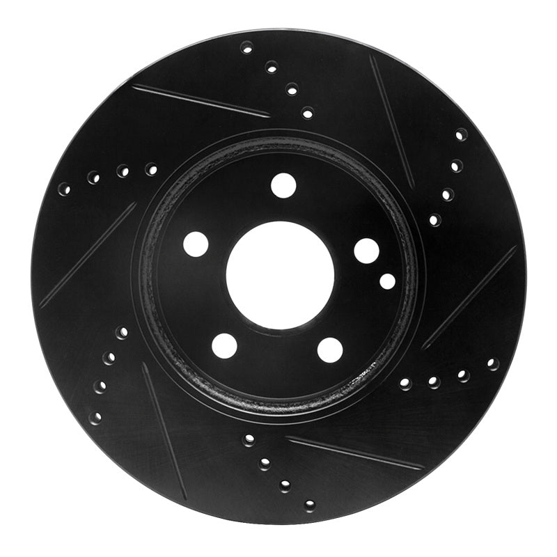 R1 Concepts R1 03-09 Mercedes-Benz E320 Front Left Drilled & Slotted Black Brake Rotor
