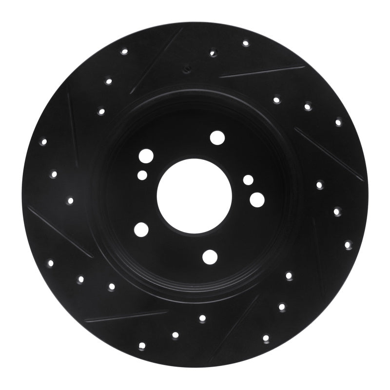R1 Concepts R1 96-98 Mercedes-Benz SL320 Rear Right Drilled & Slotted Black Brake Rotor