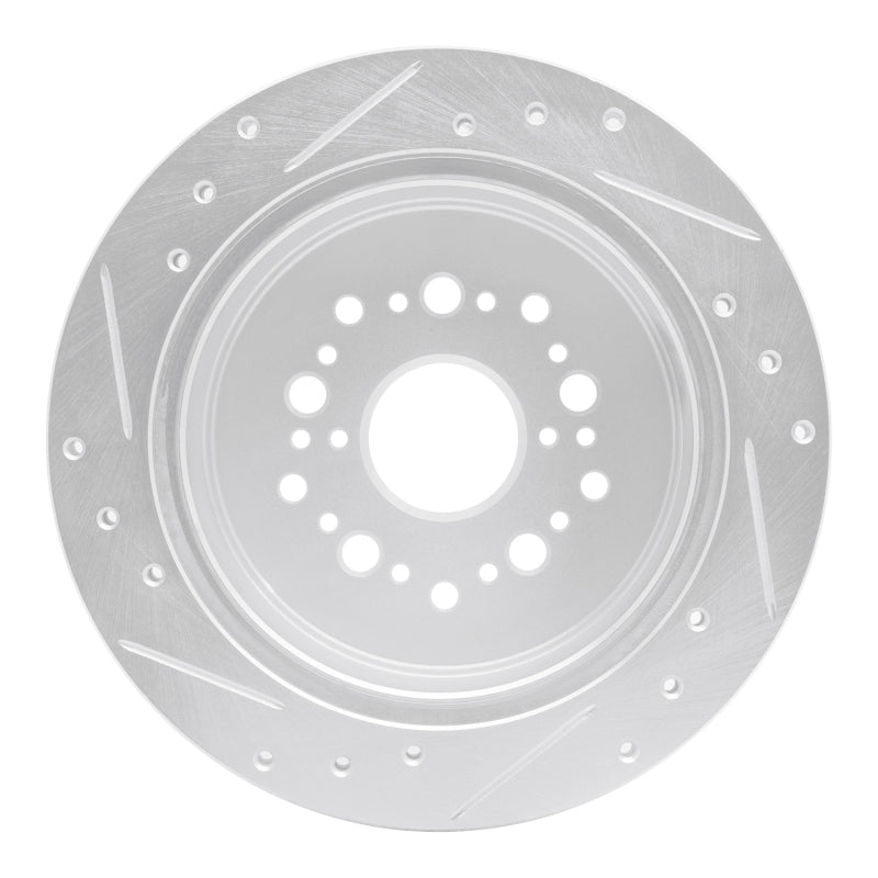 R1 Concepts R1 90-92 Lexus LS400 Rear Right Drilled & Slotted Silver Brake Rotor