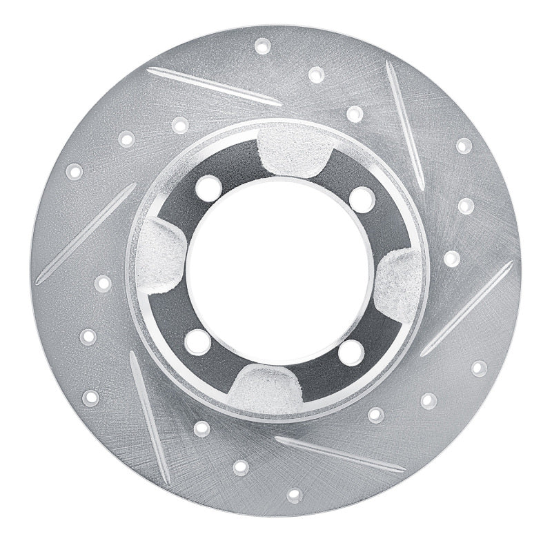 R1 Concepts R1 85-91 Dodge COLT Front Right Drilled & Slotted Silver Brake Rotor