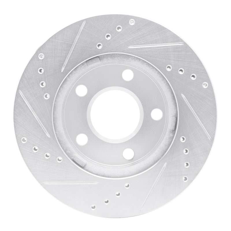 R1 Concepts R1 97-05 Chevrolet Classic Front Right Drilled & Slotted Silver Brake Rotor