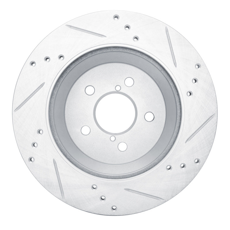 R1 Concepts R1 19-23 Subaru Crosstrek Rear Left Drilled & Slotted Silver Brake Rotor