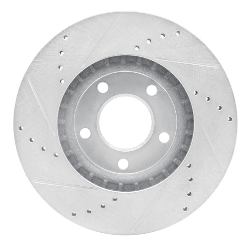 R1 Concepts R1 07-08 Ford Edge Front Right Drilled & Slotted Silver Brake Rotor