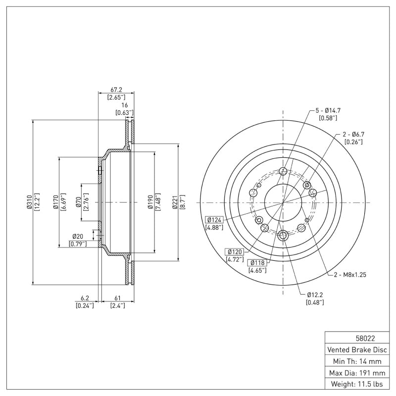 DFC 05-12 Acura RL Rear GeoSPEC Coated Rotor