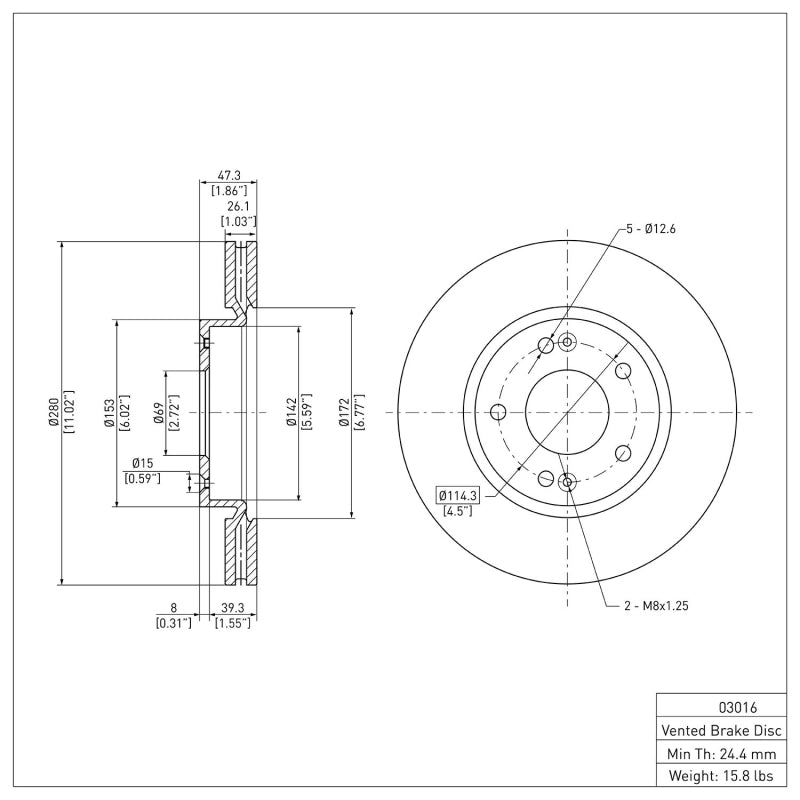 DFC 03-13 Hyundai Elantra Front GeoSPEC Coated Rotor