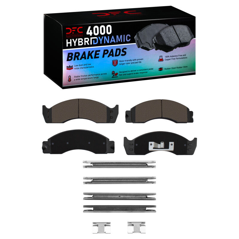 DFC 88-07 Ford F-53 Motorhome Chassis Front/Rear 4000 HybriDynamic Brake Pads and Hardware Kit