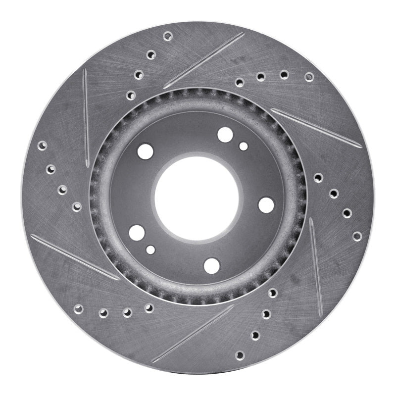 R1 Concepts R1 17-22 Hyundai Ioniq Front Right Drilled & Slotted Silver Brake Rotor