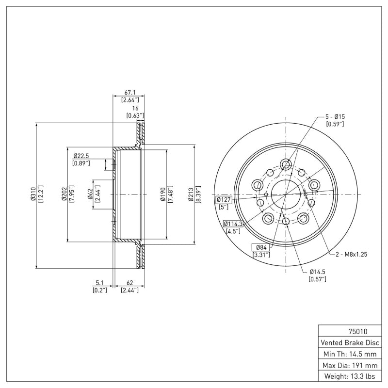 DFC 01-06 Lexus LS430 Rear Brake Rotor