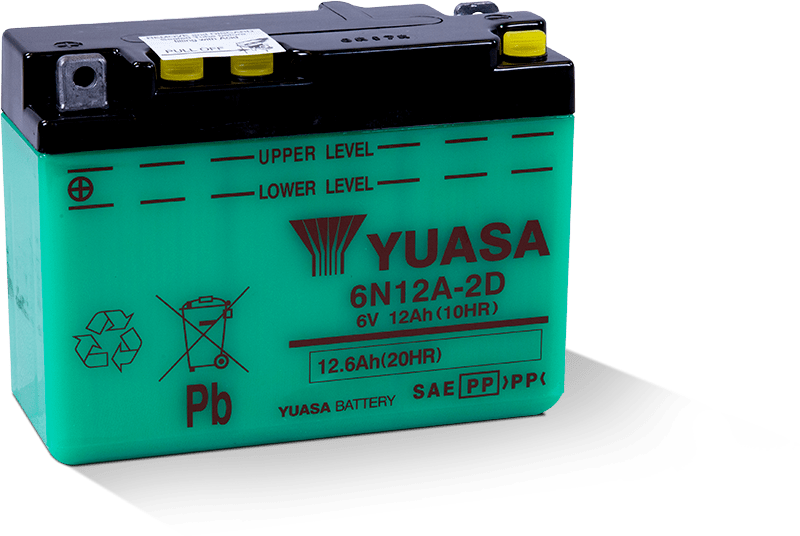 Yuasa Battery Yuasa 6N12A-2D Conventional 6-Volt Battery