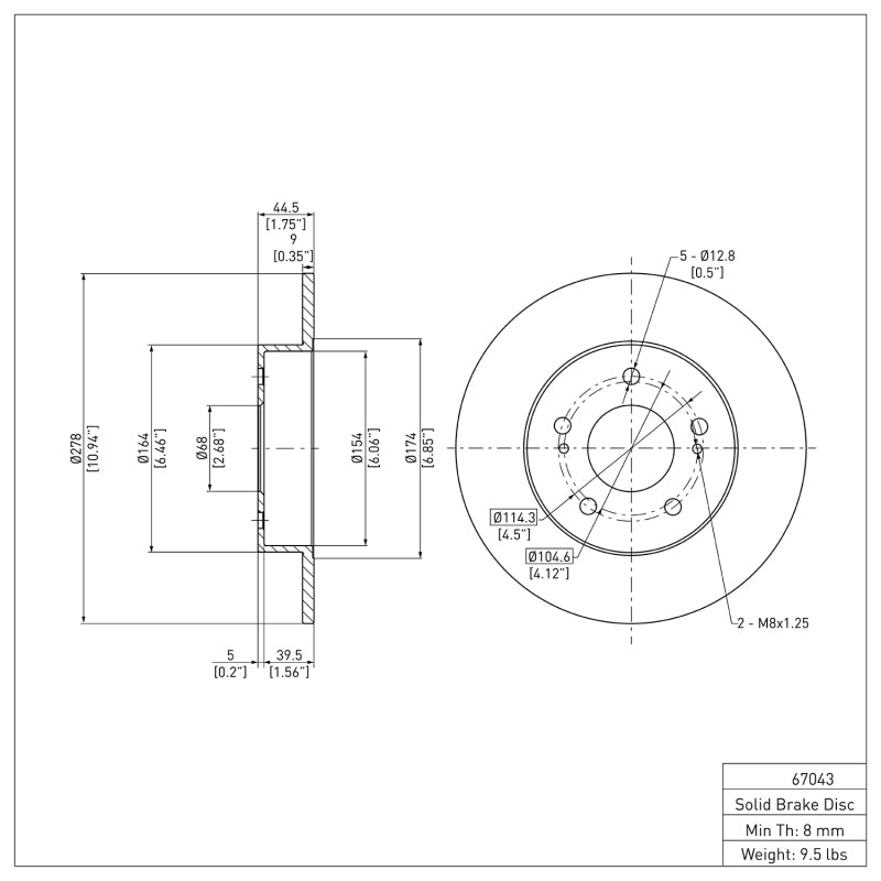 DFC 94-04 Infiniti I30 Rear Brake Rotor