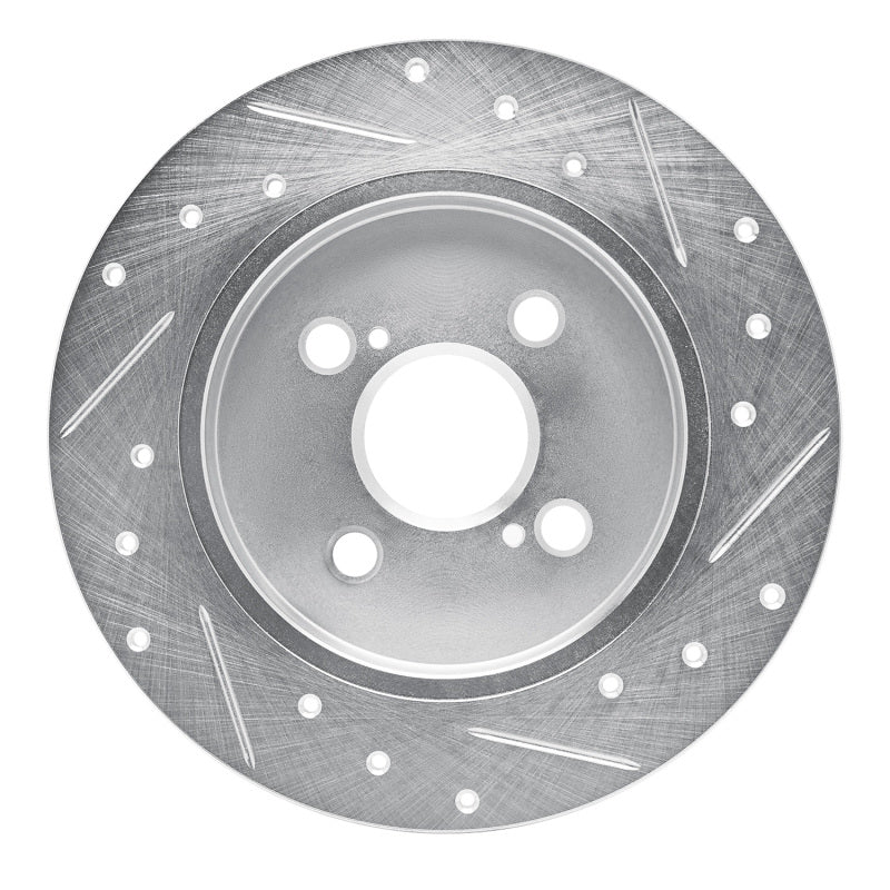 R1 Concepts R1 12-18 Toyota Yaris (USA/Canada) Rear Left Drilled & Slotted Silver Brake Rotor