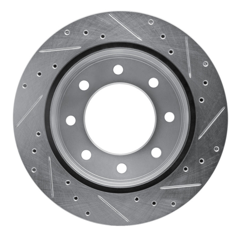 R1 Concepts R1 03-05 Chevrolet Silverado 1500 Rear Left Drilled & Slotted Silver Brake Rotor